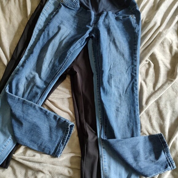 5 Pair Maternity Jeans/Leggings Med/Large - Picture 1 of 7